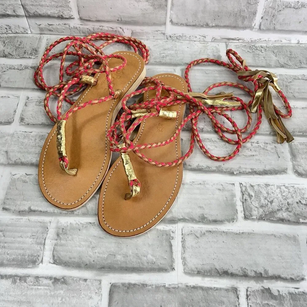 L*Space by Cocobelle Gili Women's Size 7.5 Coral Wrap Gladiator Sandals